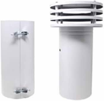 Esalatore lamellare scarico fumi per scaldino caldaia a gas bianco d 110